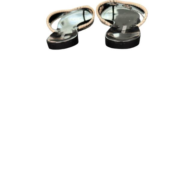 Jack‎ Rogers Black White Jelly Whipstitch Leather Thong Flat Sandal Size 10 - Picture 6 of 8